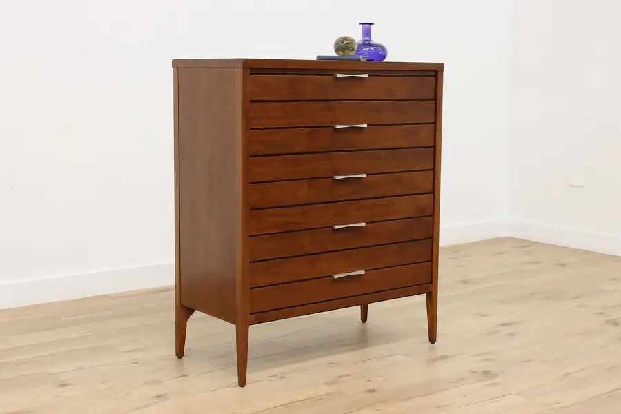 Photo of Midcentury Modern 60s Vintage Walnut Tall Chest, Lane