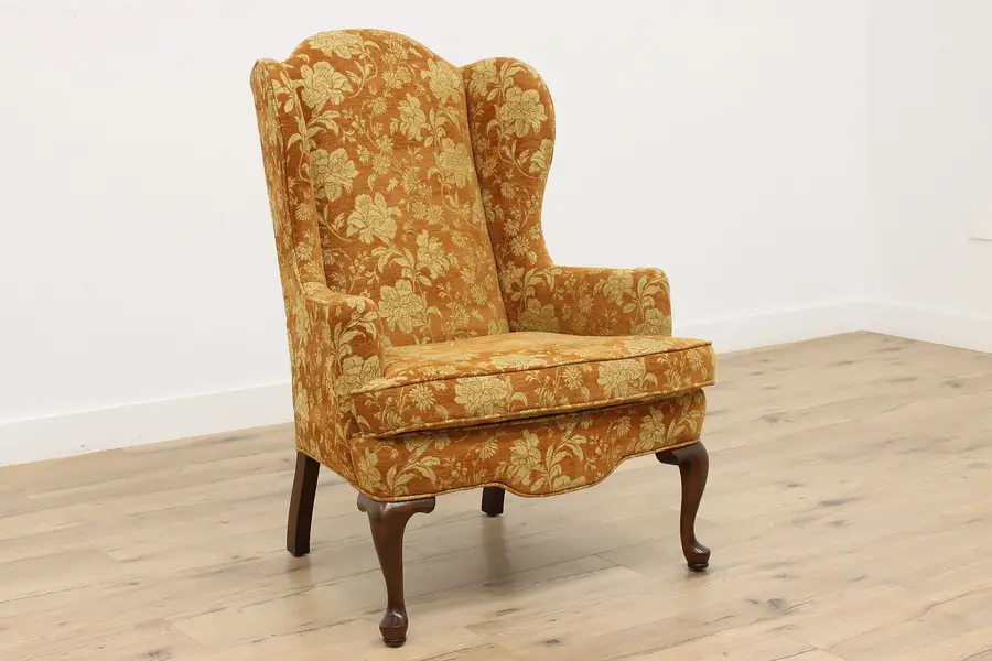 Photo of Georgian Design Vintage Floral Upholstered Wingback Chair