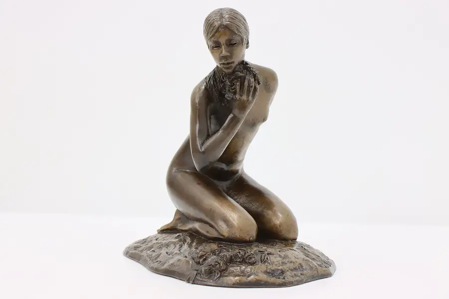 Photo of Kneeling Nude Vintage Composite Sculpture, Stelzer 1980