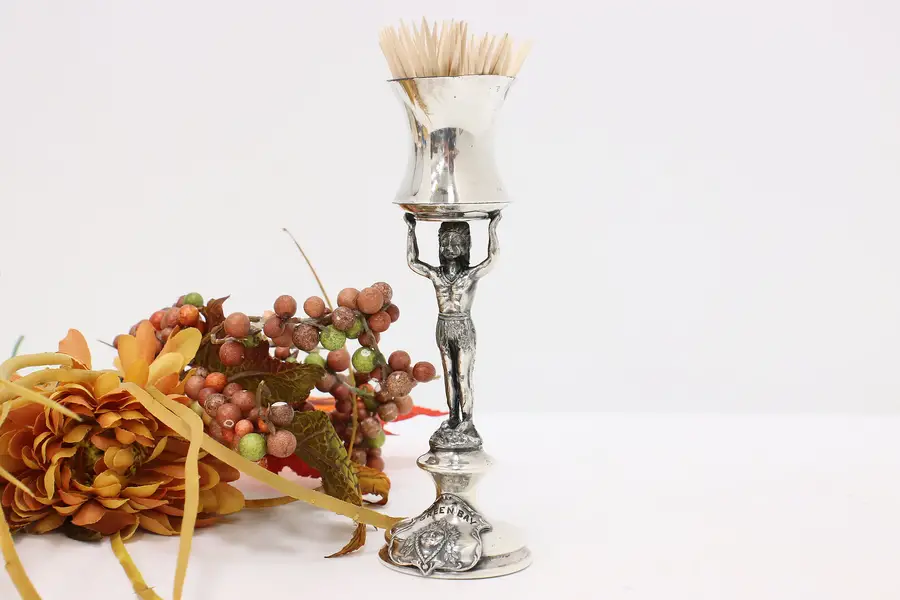 Photo of Native American Antique Silver Toothpick Holder, Green Bay