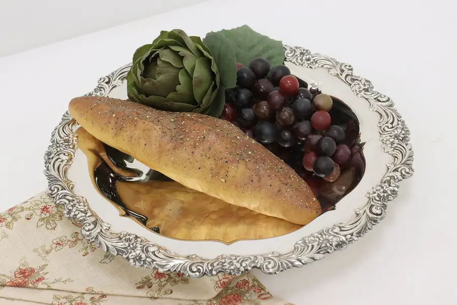 Photo of Burgundy Silverplate Serving Bowl or Dish, Reed & Barton