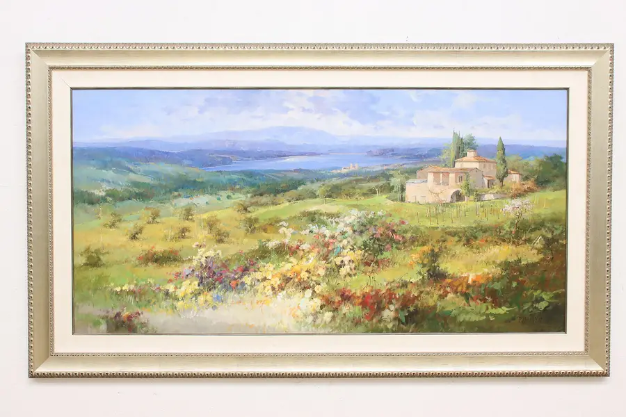 Photo of Villa in Tuscany Vintage Original Oil Painting Raffandre 92"