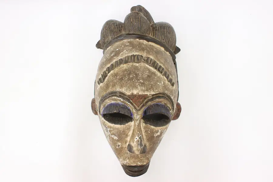 Photo of Traditional Folk Art Carved & Hand Painted African Mask