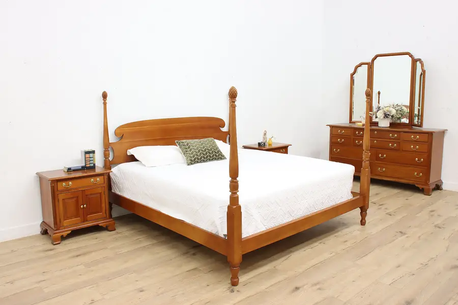 Photo of Stickley Vintage Cherry 4 pc Bedroom Set, King Size Bed