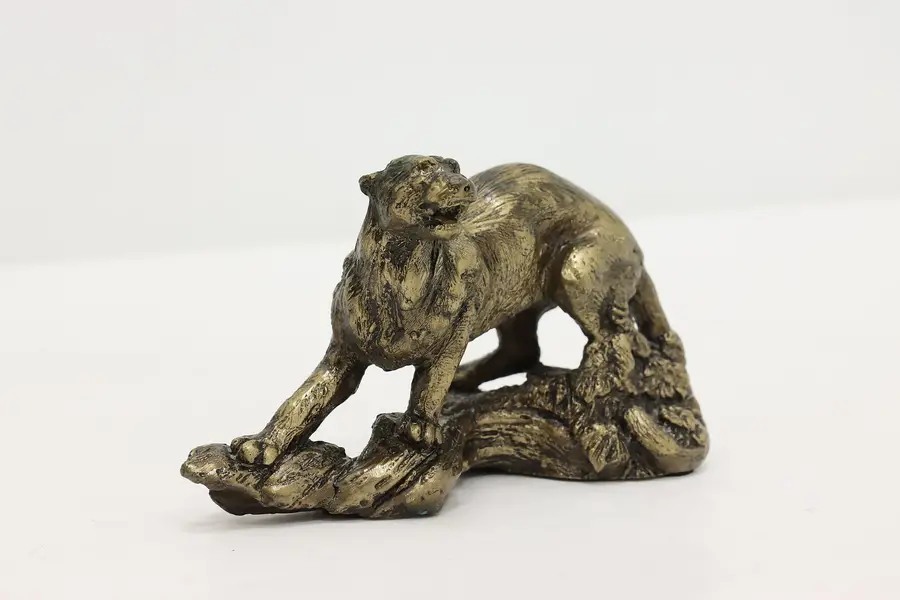 Photo of Mountain Lion Vintage Bronze Sculpture, Shoop