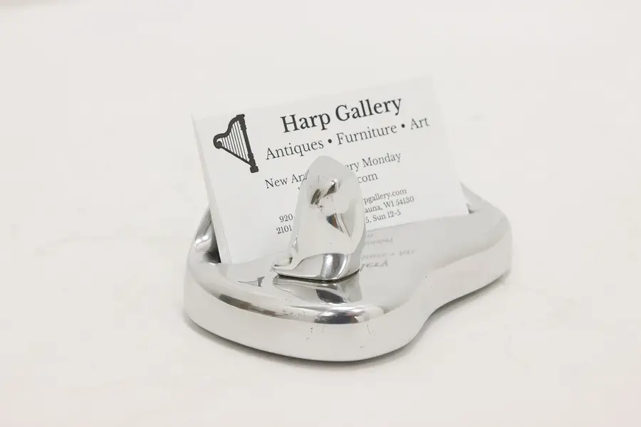 Photo of Hoselton Vintage Cast Aluminum Card Holder w/ Owl Sculpture