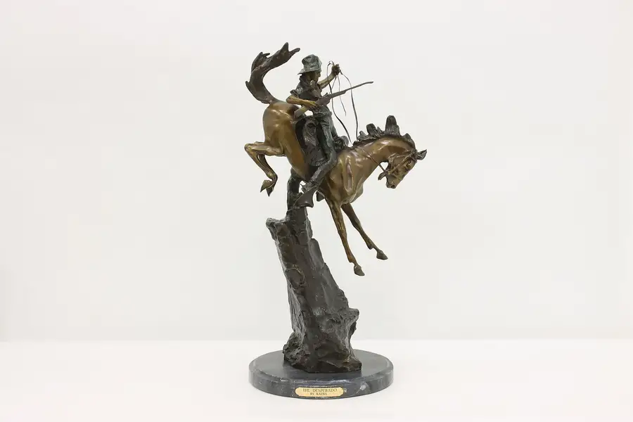 Photo of The Desperado Vintage Bronze Cowboy Sculpture, Kauba