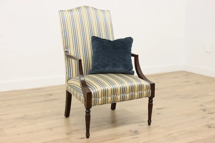 Photo of Sheraton Design Vintage Mahogany Office or Library Armchair