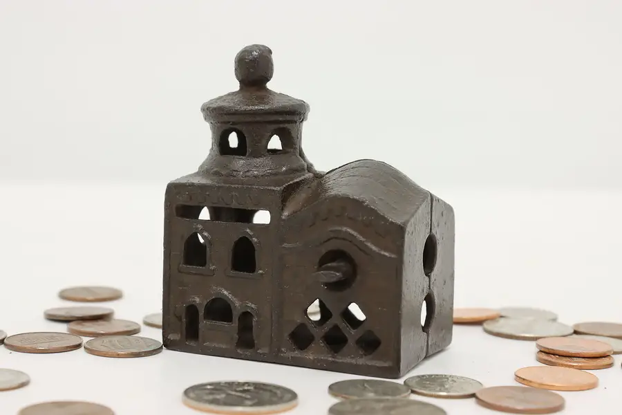 Photo of Victorian Antique Cast Iron Church Coin Bank