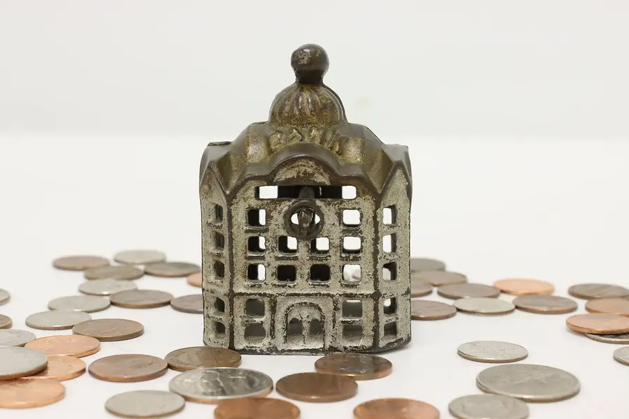 Photo of Farmhouse Antique Cast Iron Bank Coin Bank