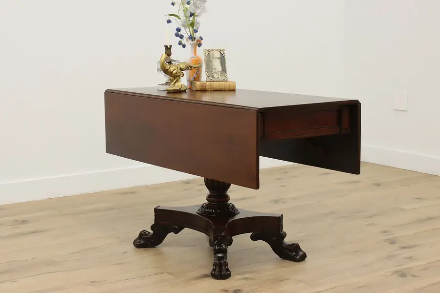 Photo of Empire Design Antique Drop Leaf Breakfast or Game Table