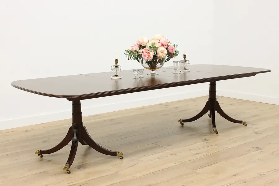 Photo of Georgian Design Mahogany Dining Table, 4 Leaves, Stickley