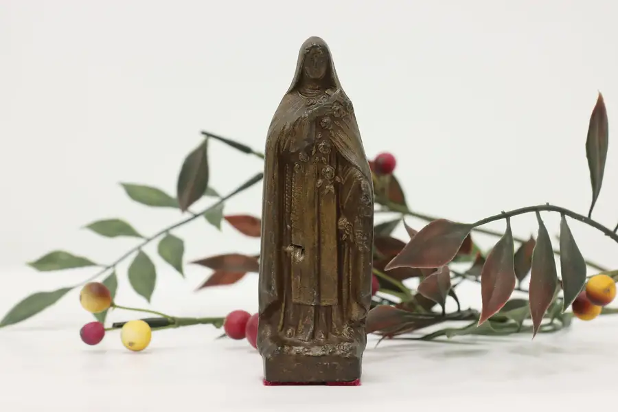 Photo of French Antique St. Thérèse Patinated Sculpture