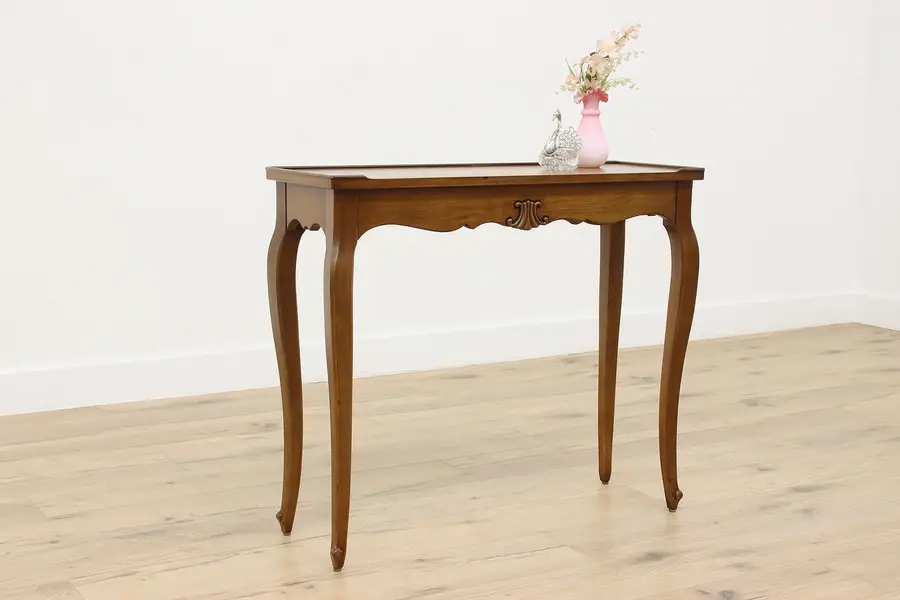 Photo of Country French Cherry Hall Console or Sofa Table, Henredon