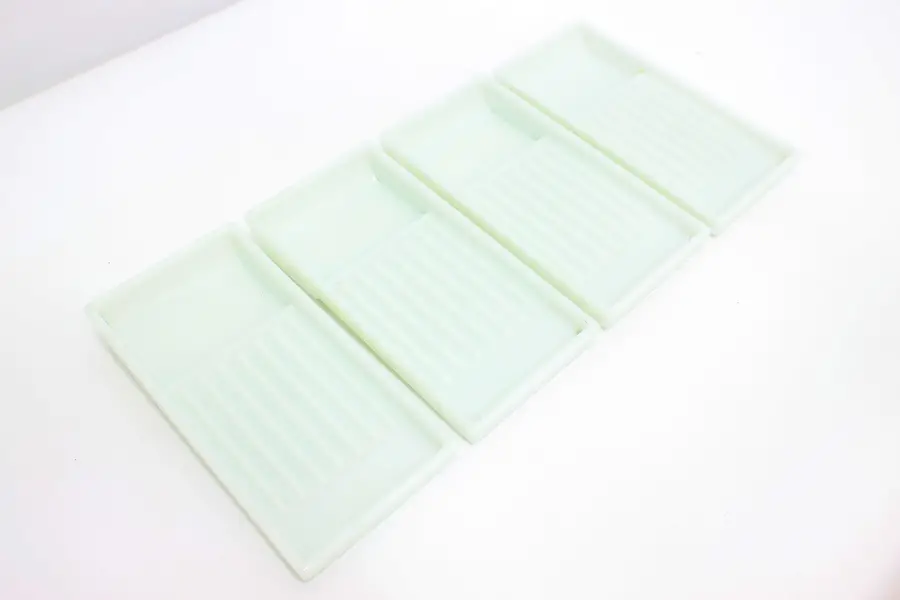 Photo of Set of 4 Antique Milk Glass Dental Trays, American Cabinet
