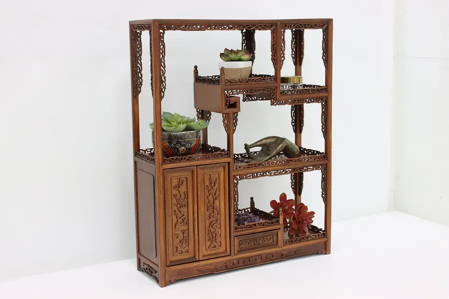 Photo of Chinese Antique Rosewood Jewelry Cabinet or Curio Stand