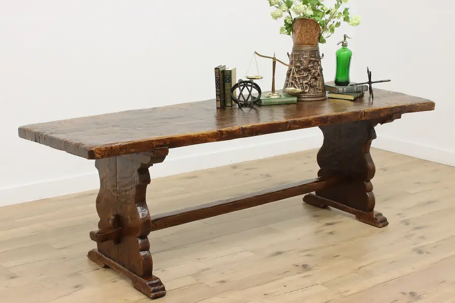 Photo of Spanish Colonial Farmhouse Oak Dining Table or Library Desk