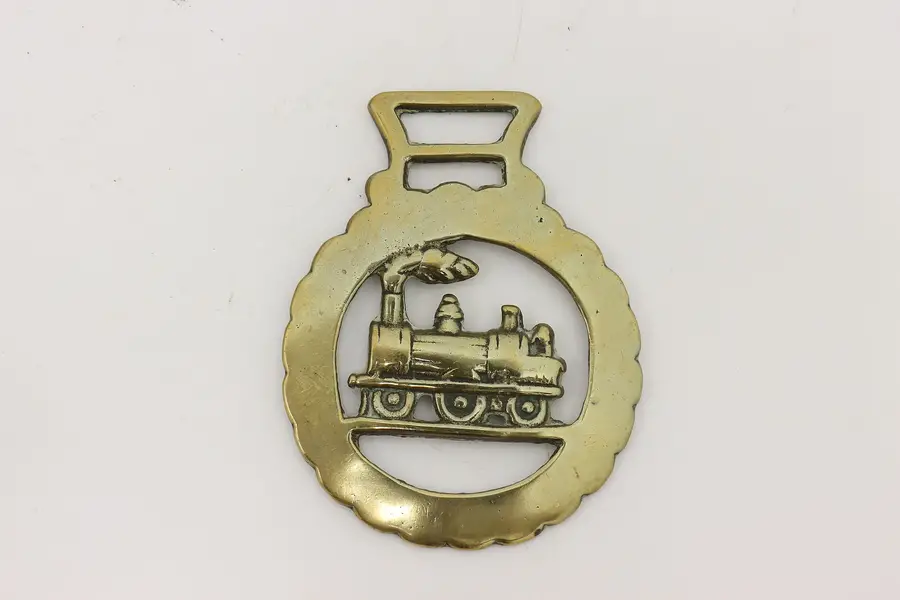 Photo of Horse Vintage Brass Harness Medallion, Train