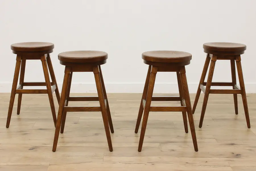 Photo of Set of 4 Farmhouse Vintage Bar or Counter Stools, Buckstaff