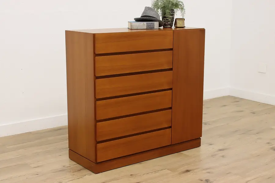 Photo of Midcentury Modern Vintage Teak Chifferobe or Tall Chest