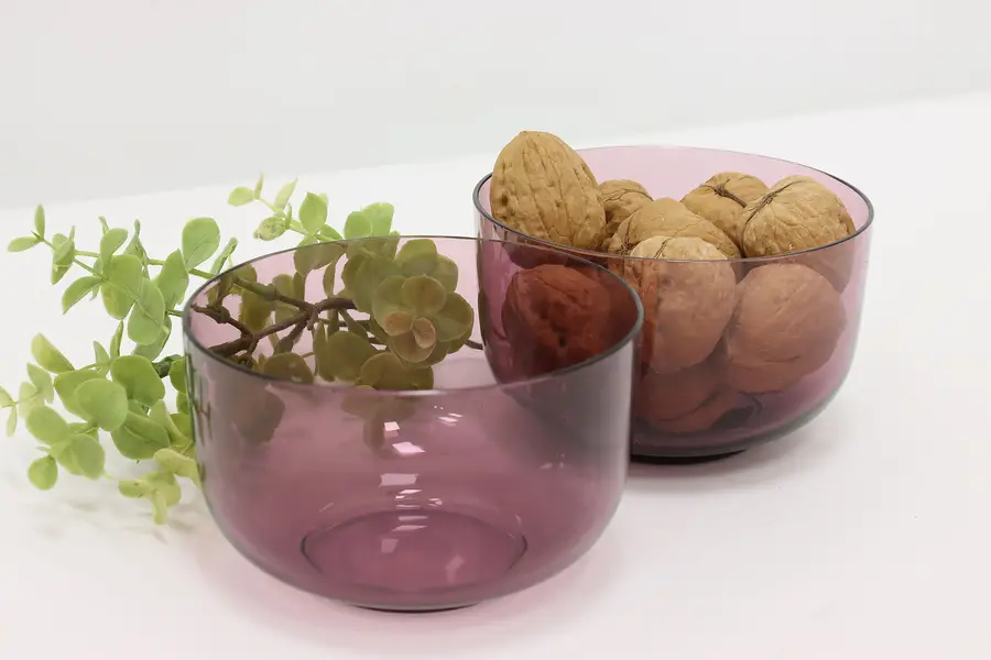 Photo of Pair of Midcentury Modern Vintage Amethyst Finger Bowls