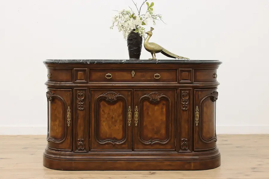 Photo of French Provincial Vintage Marble Top Server or Buffet Carson