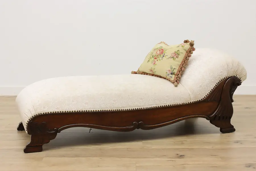 Photo of Victorian Antique Fainting Couch or Chaise Lounge, Dragons