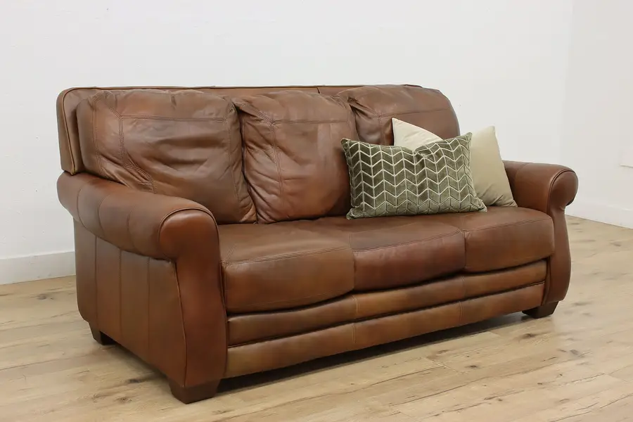 Photo of Traditional Vintage Leather Sofa or Couch, Lane
