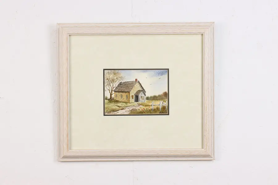 Photo of Country Cottage Vintage Watercolor Painting, Burnett 17"