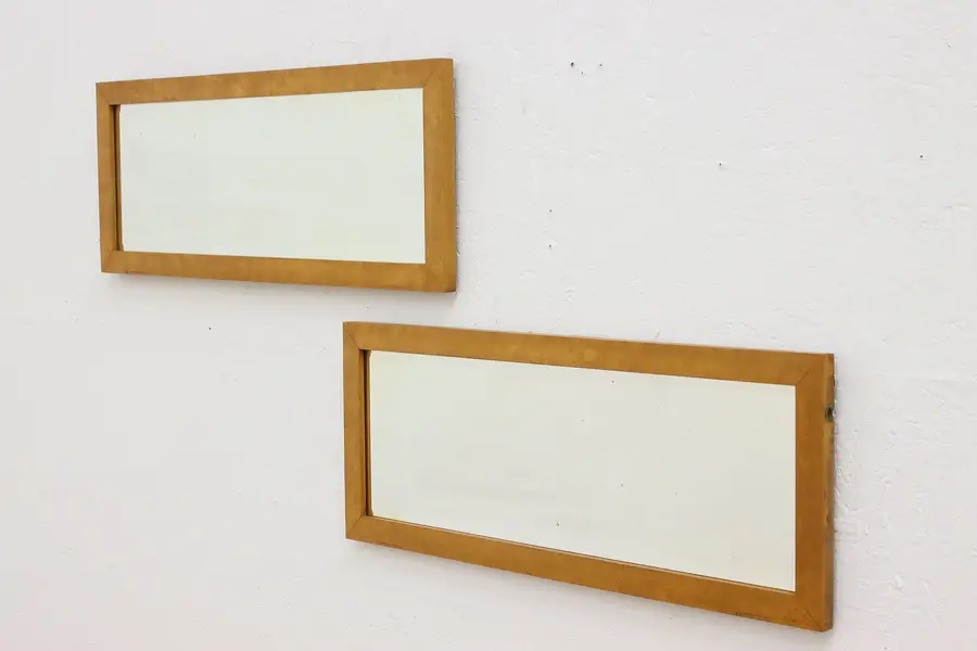 Photo of Pair of Antique Birdseye Maple Bedroom or Hall Wall Mirrors