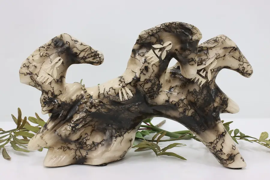 Photo of Native American Horse Hair Ceramic Horses Sculpture Vail