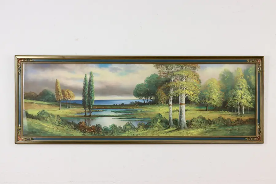 Photo of Lake Forest Vintage Original Pastel Painting Gunderson 46.5"