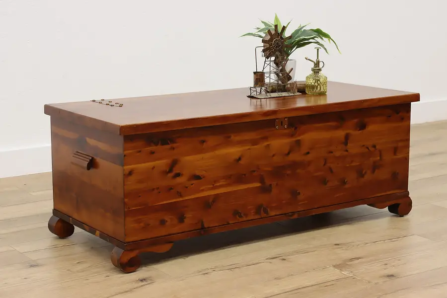 Photo of Farmhouse Vintage Cedar Storage Trunk & Coffee Table, E.R Co