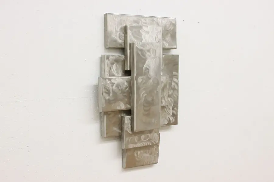 Photo of Contemporary Brushed Aluminum Wall Sculpture, Nelson