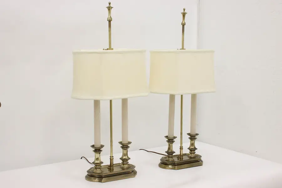 Photo of Pair of Traditional Vintage Brass Lamps, Stiffel