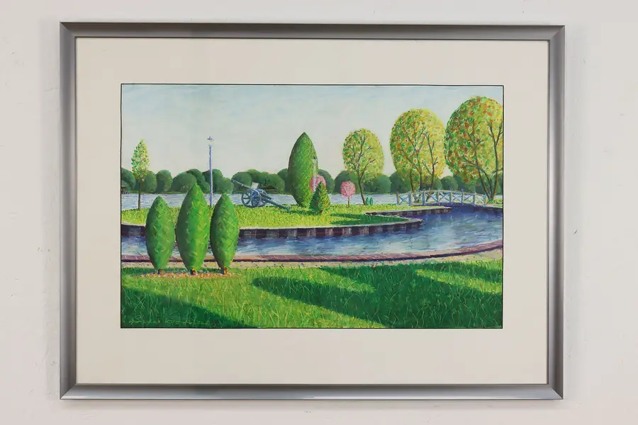 Photo of Jefferson Park Original Pastel Painting Bodden 28.5"