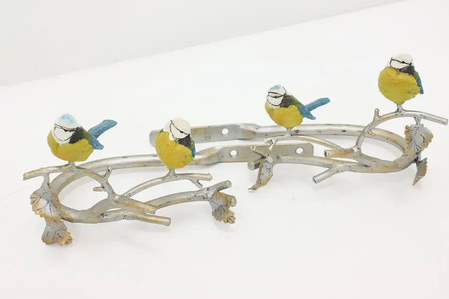 Photo of Pair of Farmhouse Vintage Blue Tit Bird Curtain Tiebacks
