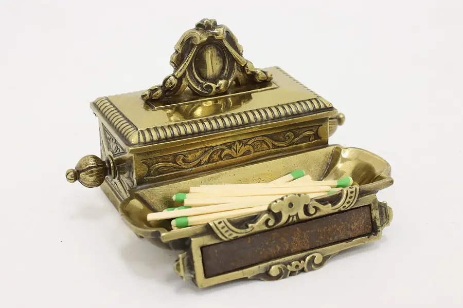 Photo of Victorian Antique Brass Match Safe & Striker