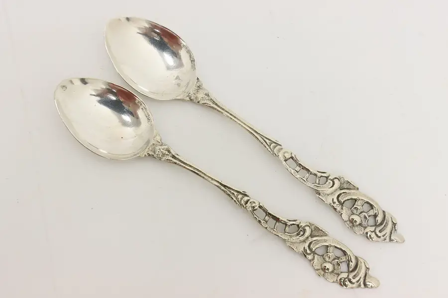 Photo of Pair of Silverplate Antique Demitasse Coffee Spoons