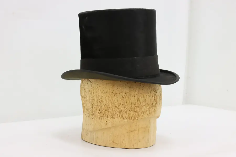 Photo of Victorian Antique Beaver Pelt Top Hat & Cork Stand, Youmans