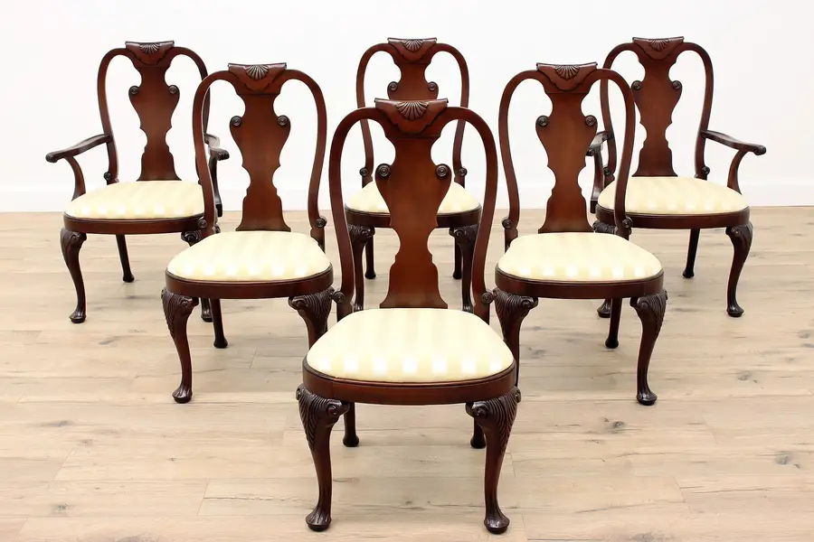 Photo of Set of 6 Vintage Mahogany Dining Chairs, Charleston by Baker