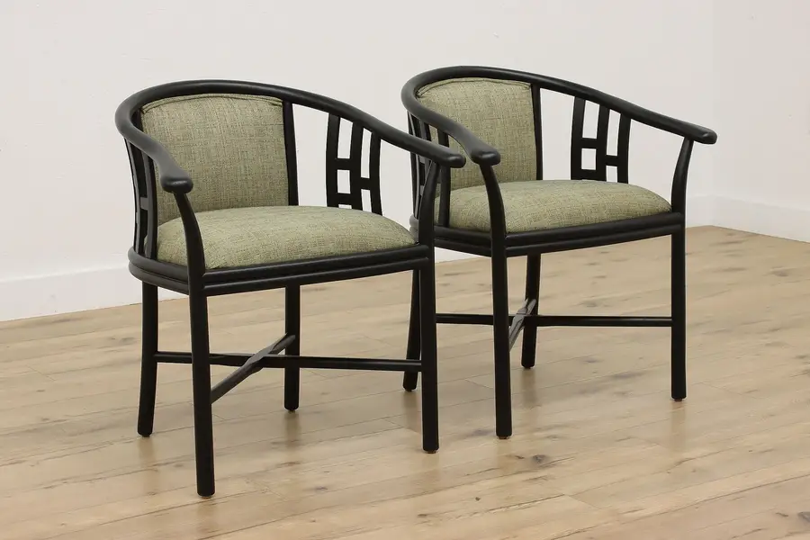 Photo of Pair of Italian Vintage Club Chairs New Upholstery, Linea