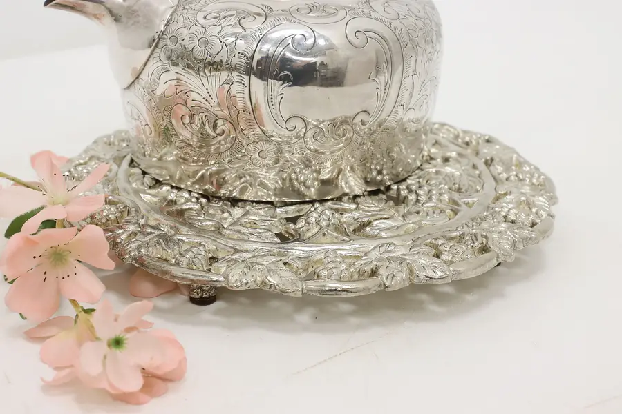 Photo of Silverplate Vintage Grape Vine Trivet, Godinger