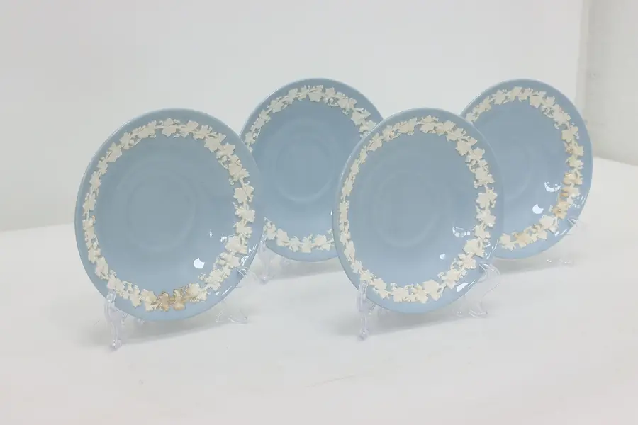 Photo of Set of 4 Vintage Wedgwood Queen's Ware Ceramic Saucers