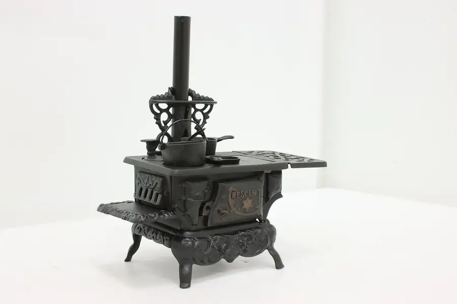 Photo of Crescent Vintage Cast Iron Miniature Stove & Pots