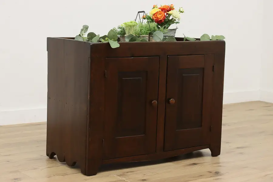 Photo of Farmhouse Primitive Antique Country Dry Sink Cupboard