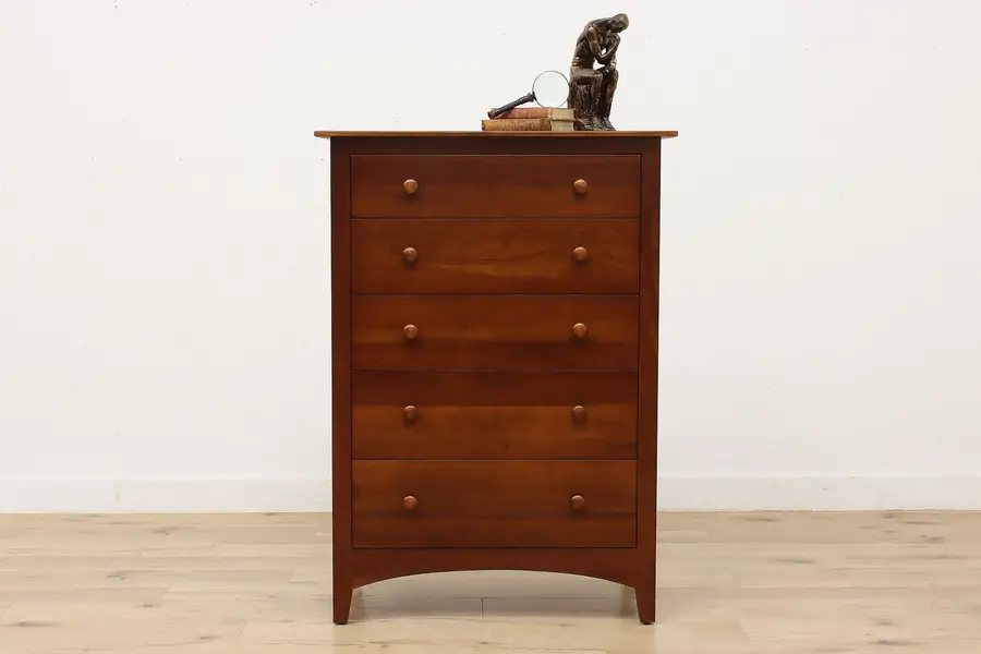 Photo of Traditional Vintage Cherry Tall Dresser or Chest Ethan Allen