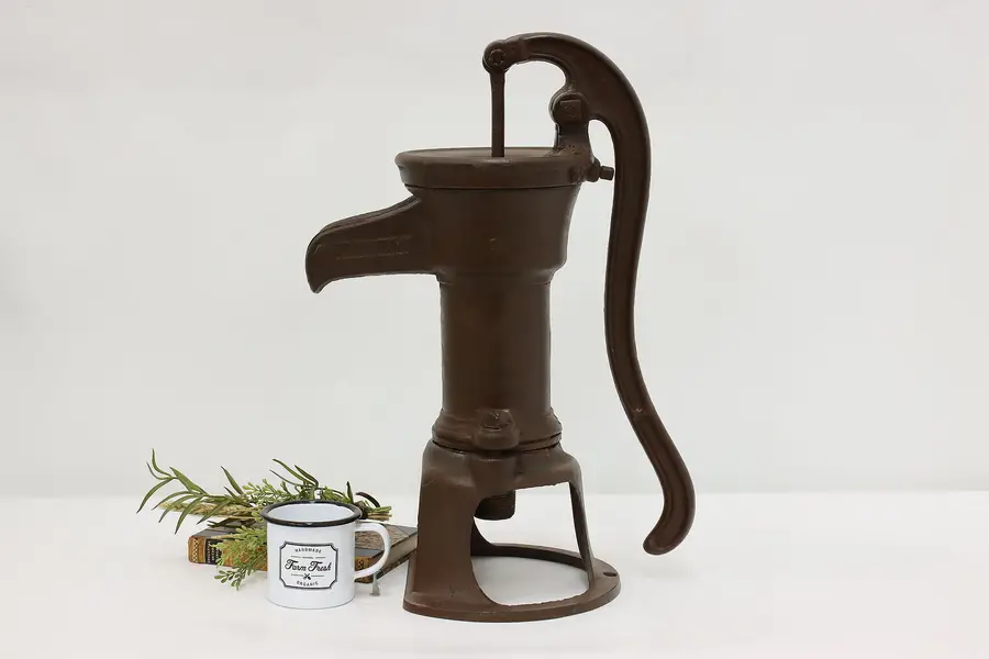 Photo of Farmhouse Antique Painted Cast Iron Water Hand Pump, Douglas