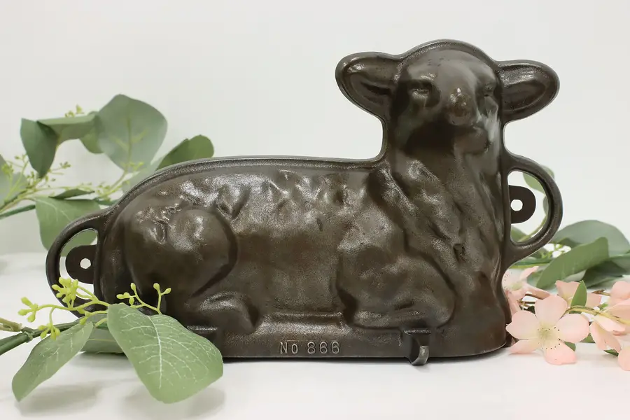 Photo of Farmhouse Vintage Cast Iron Lamb Cake Dessert Mold