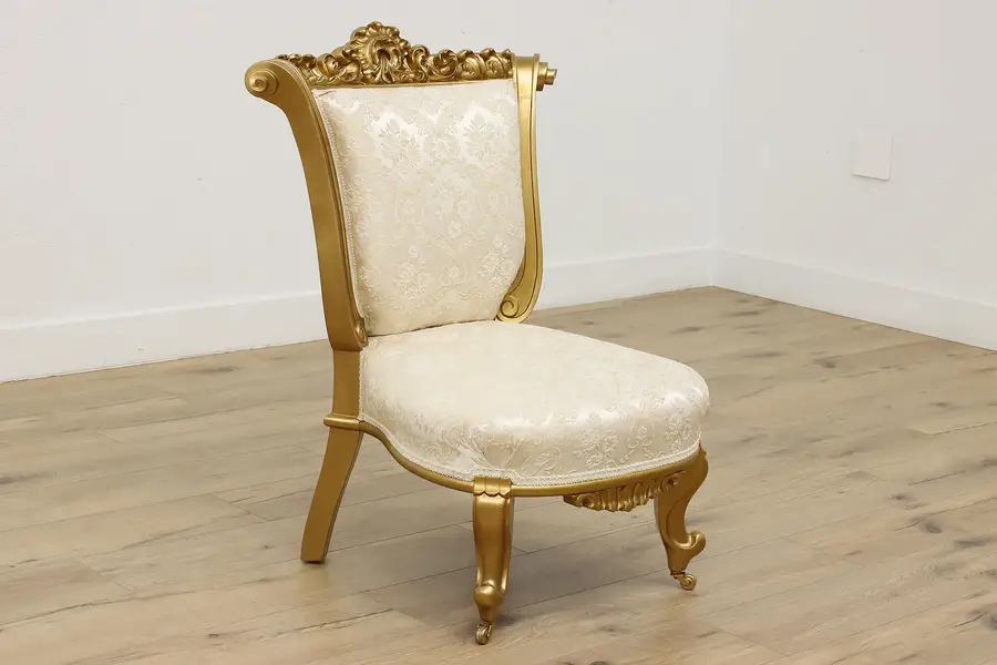 Photo of French Rococo Design Antique Carved Gilt Side Chair